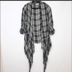 Alter'd State kimono plaid cardigan Sz L EEUC!!